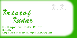 kristof kudar business card