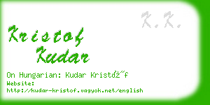 kristof kudar business card